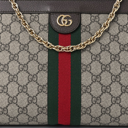 Gucci GG Supreme Monogram Web Medium Ophidia Chain Shoulder Bag Brown 9 of 10