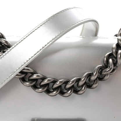 Chanel Iridescent Glazed Calfskin Small Boy Flap Silver 8 of 11