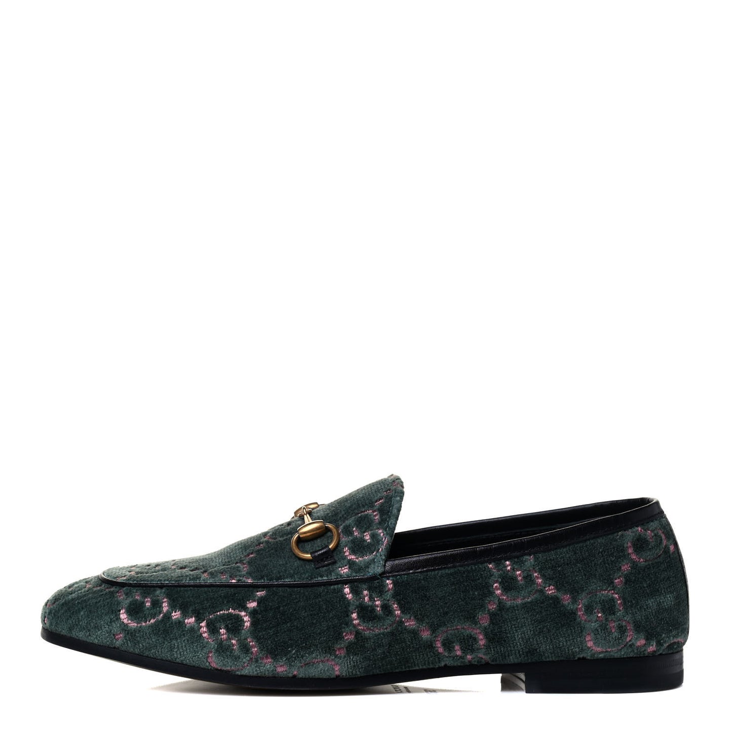 Velvet Malaga Kid GG Monogram Horsebit Womens Jordaan Loafers 36.5 Avio Dusty Pink Black