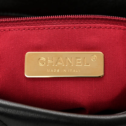 Chanel Goatskin Quilted Maxi Chanel 19 Flap Black 6 of 13