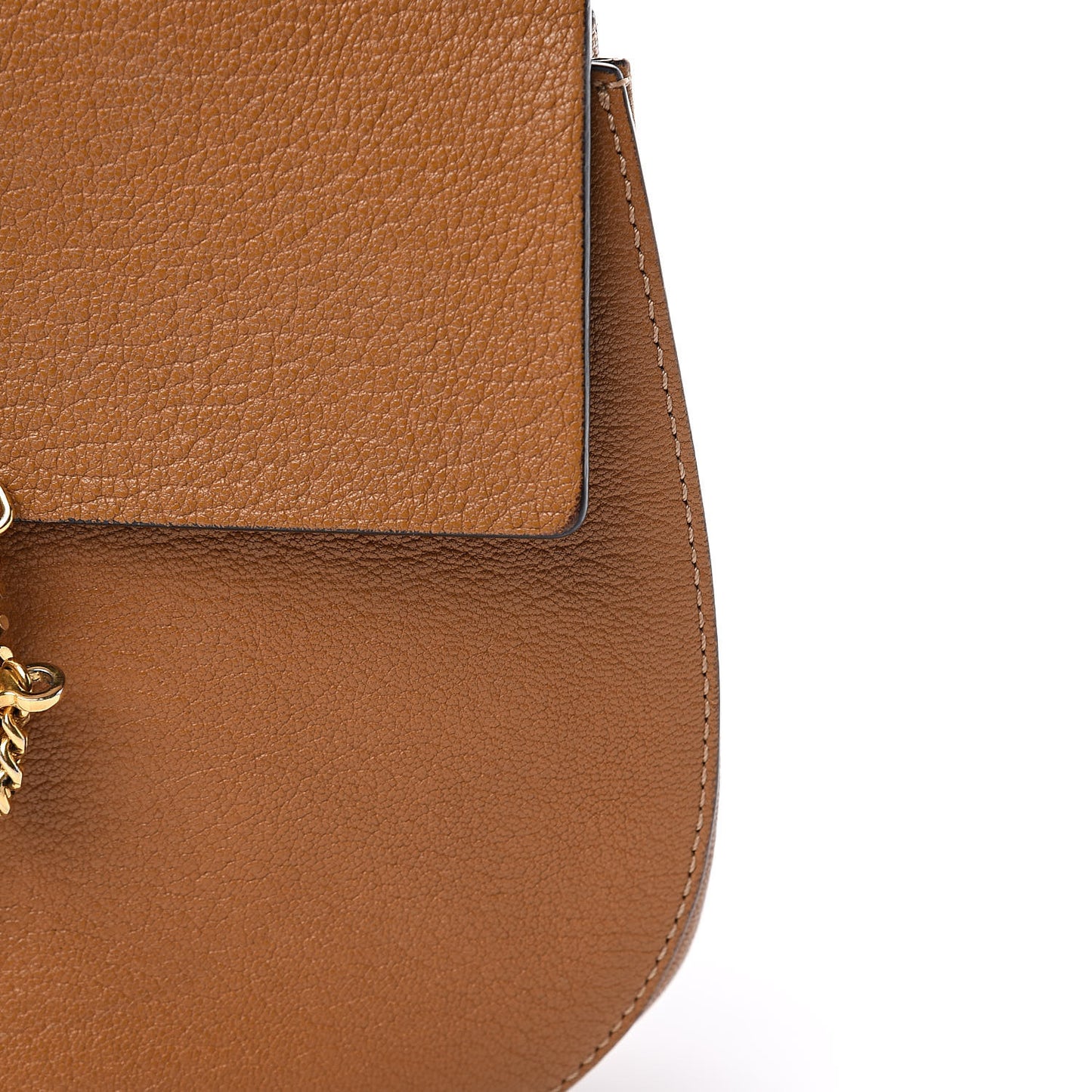 Grained Lambskin Drew Shoulder Bag Caramel
