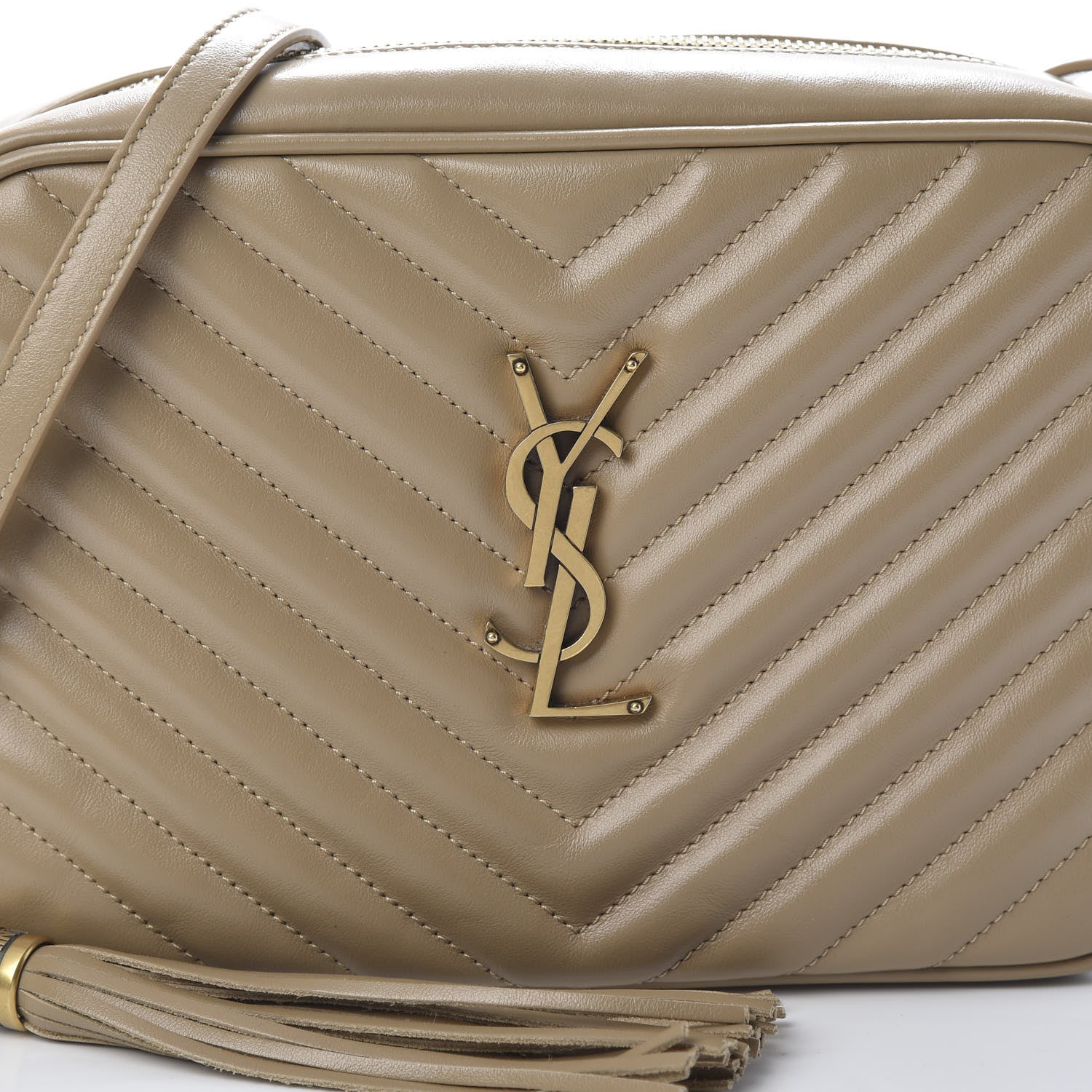 Saint Laurent Calfskin Matelasse Monogram Lou Camera Bag Dusty Grey 8 of 12