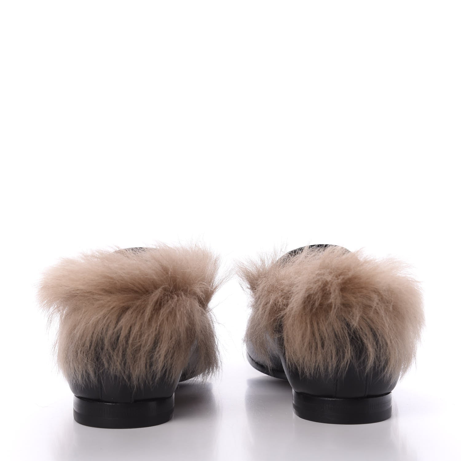 Gucci Malaga Kid Fur Womens Jordaan Loafers 36 Black Natural 6 of 9