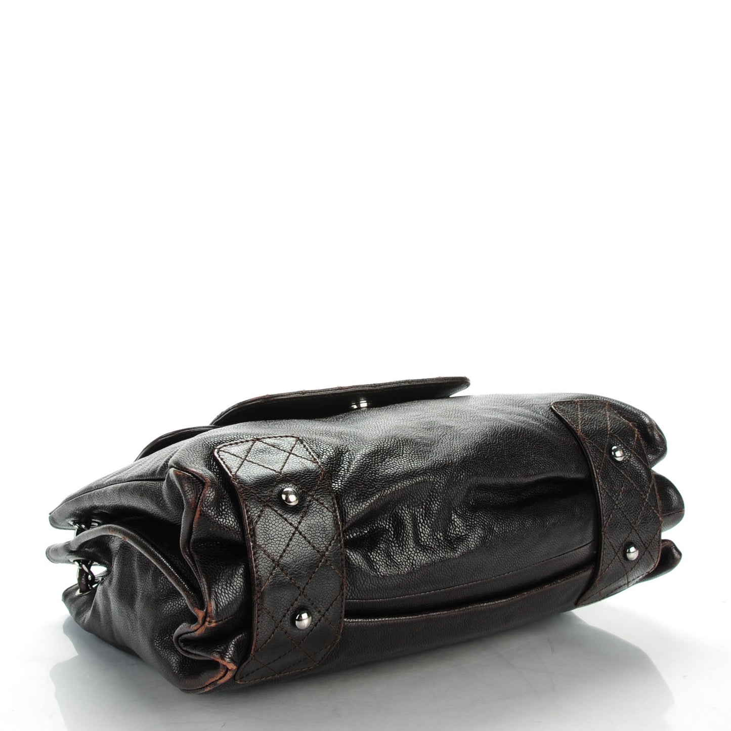 Glazed Caviar Pocket In The City Tote Brown