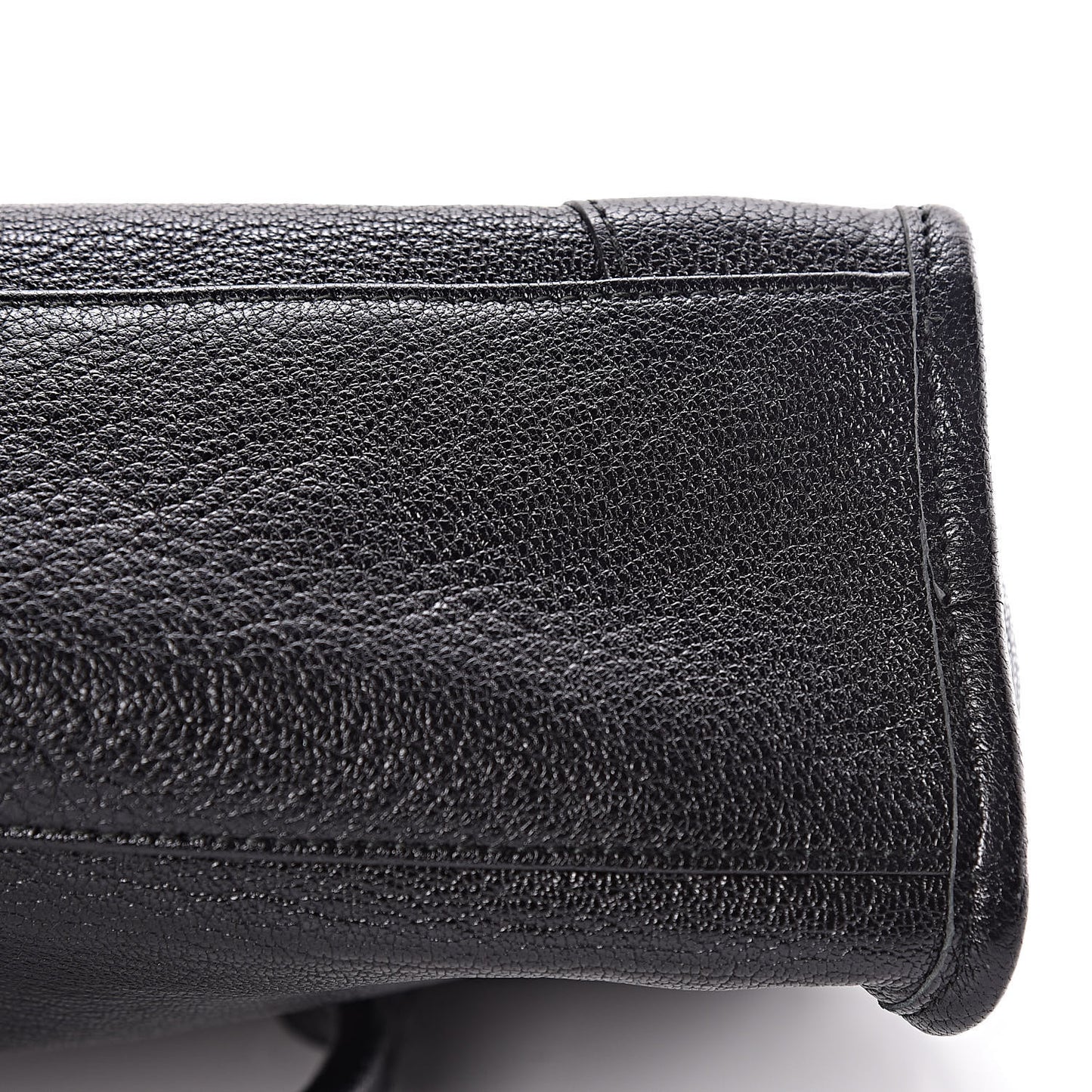 Chevre Silver Metallic Edge Hardware S City Black