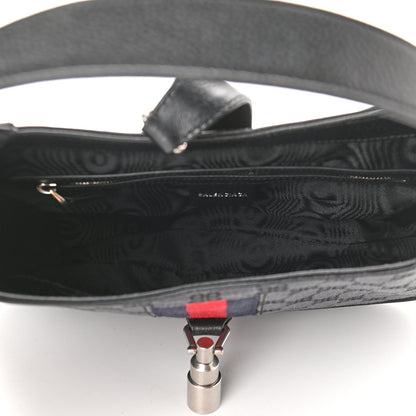 Gucci X BALENCIAGA BB Monogram Calfskin Web Small Jackie 1961 Hobo Black 5 of 9