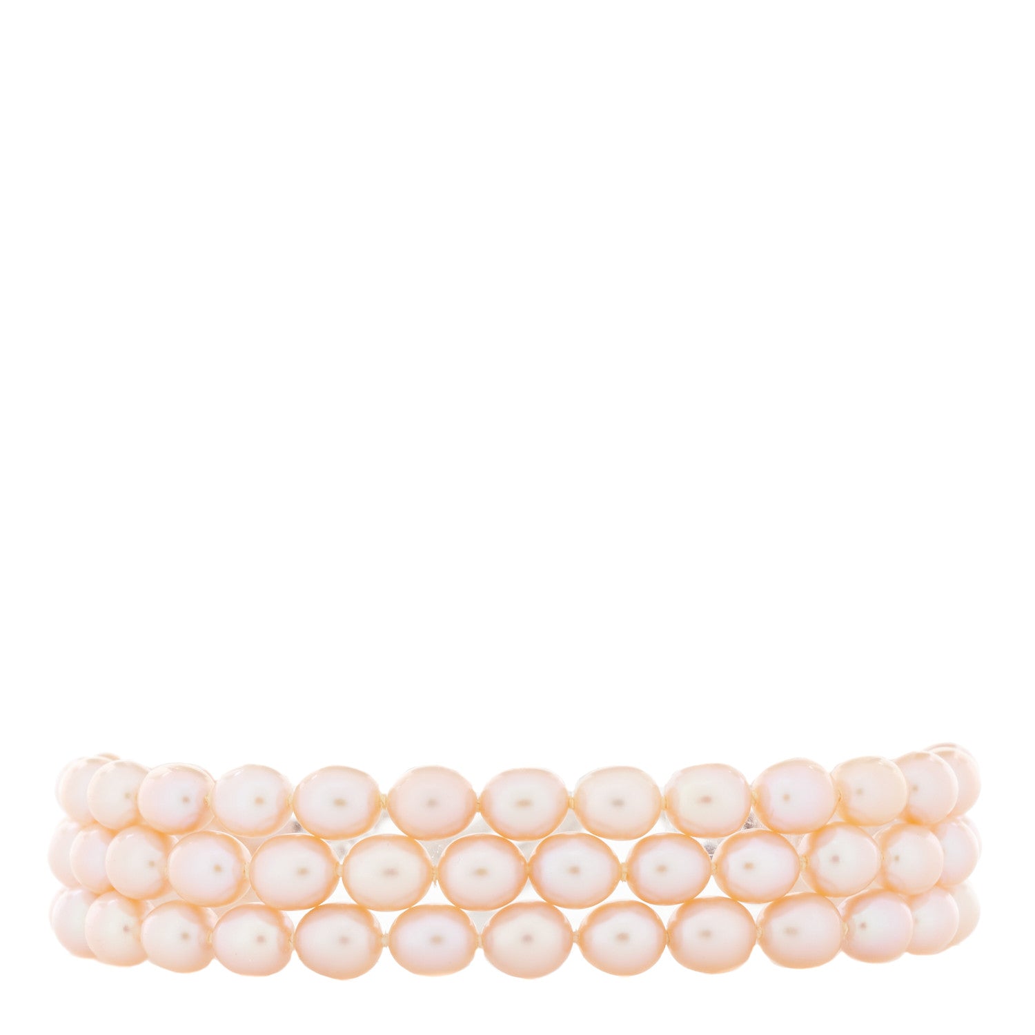 Tiffany Sterling Silver Pink Pearl Elsa Peretti Three Strand Heart Toggle Bracelet 1 of 4