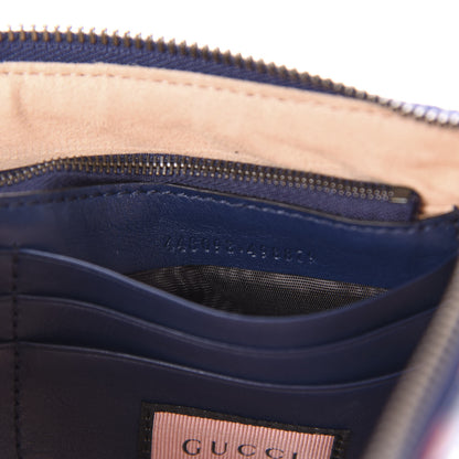 Gucci Calfskin Matelasse GucciGhost Mini GG Marmont Chain Bag Blue Agata Hibiscus Red 9 of 10