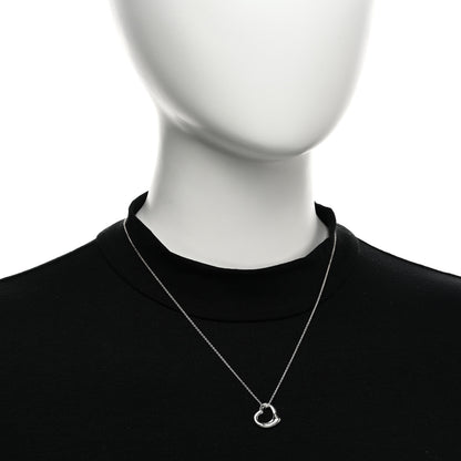 Tiffany Sterling Silver 16mm Elsa Peretti Open Heart Pendant Necklace 2 of 5