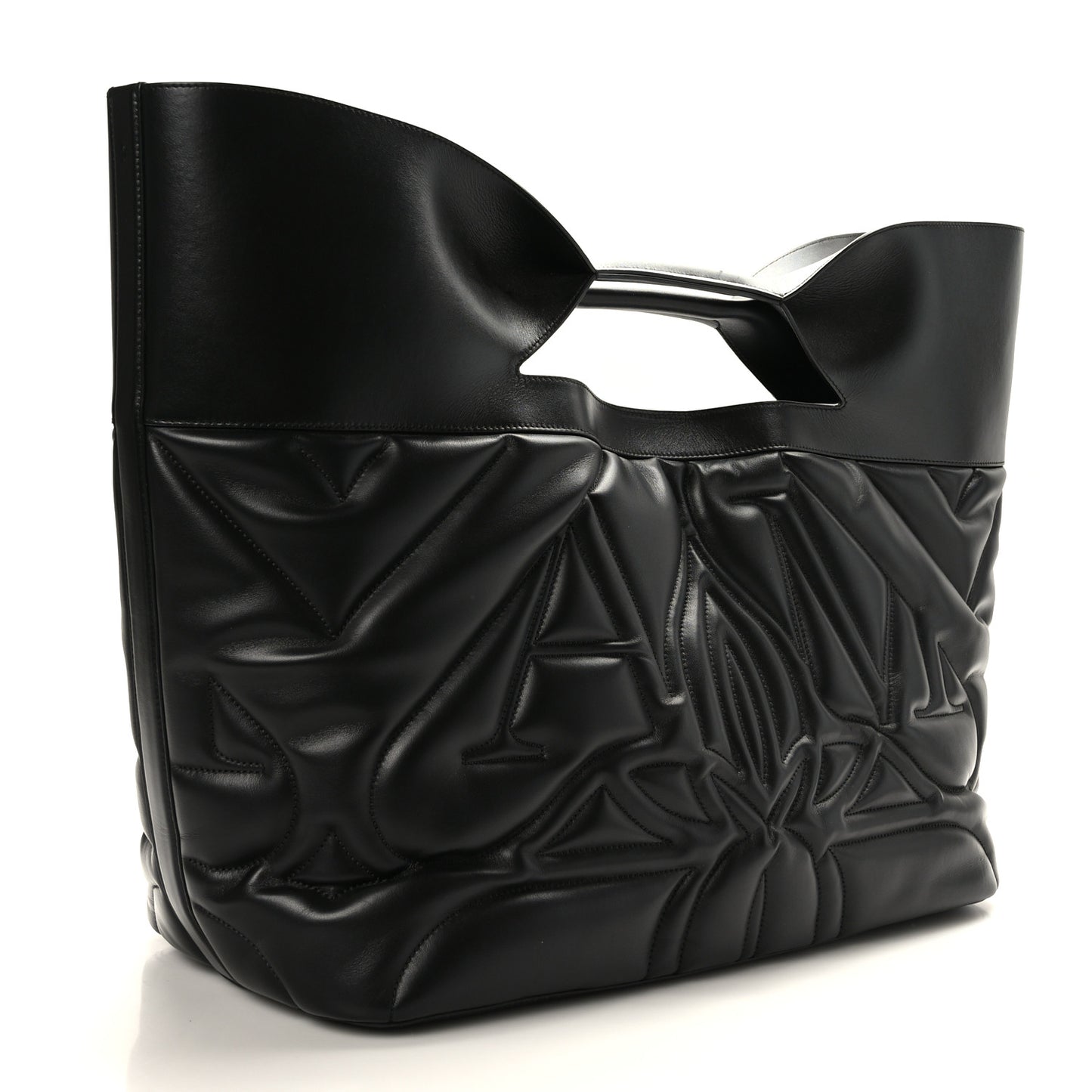 Calfskin Quilted Large The Bow Bag Black