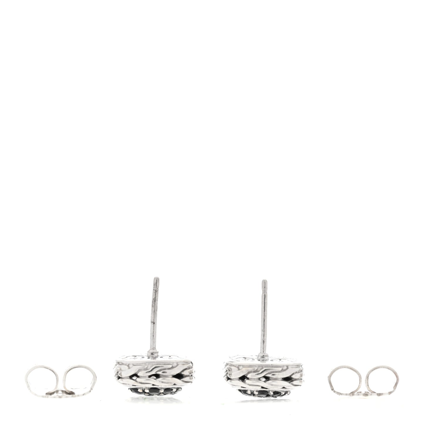 Sterling Silver Black Sapphire Classic Chain Square Earrings