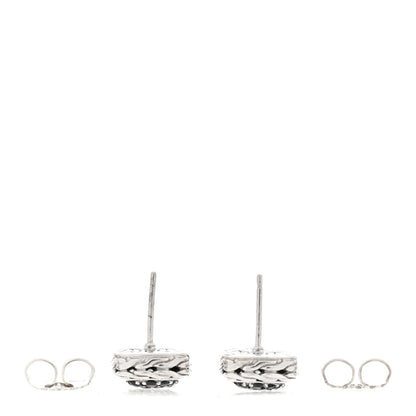 John Hardy Sterling Silver Black Sapphire Classic Chain Square Earrings 3 of 4