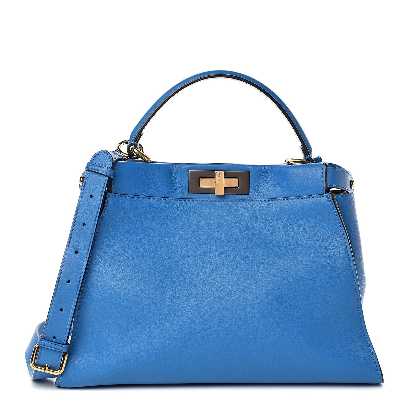 Vitello Seta Medium Peekaboo Iconic Satchel Blue Royal