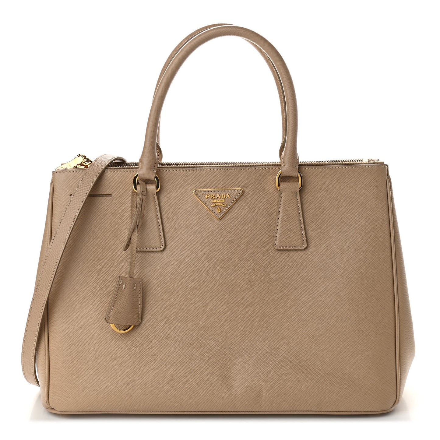 Saffiano Medium Galleria Double Zip Tote Sabbia