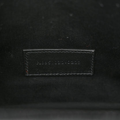 Saint Laurent Grain De Poudre Textured Mixed Matelasse Triquilt Monogram Clutch Black 6 of 14