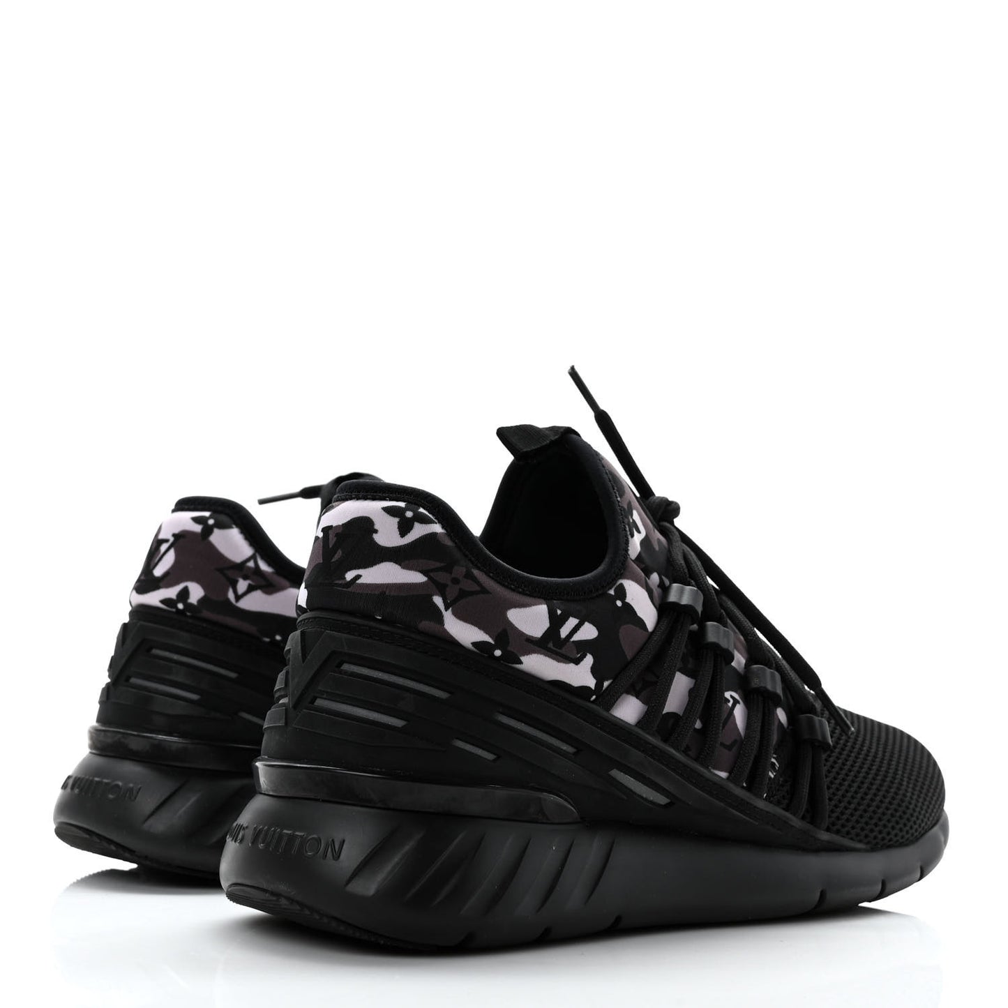 Neoprene Mesh Rubber Monogram Camo Fastlane Low Sneakers 5 Black