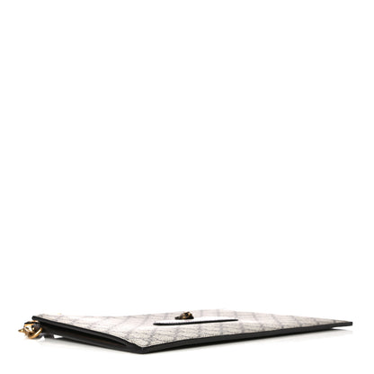 Gucci GG Supreme Monogram Neo Vintage Zip Wristlet Pouch Beige New Acero Crop 3 of 10
