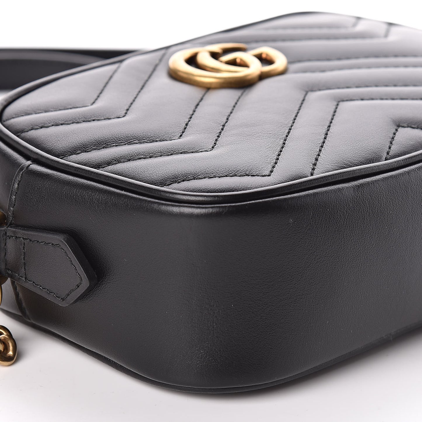 Calfskin Matelasse Mini GG Marmont Chain Shoulder Bag Black