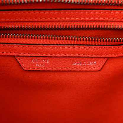 Celine Drummed Calfskin Micro Luggage Coquelicot 6 of 10