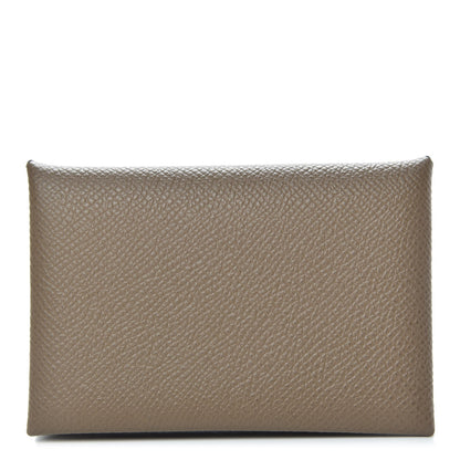 Hermes Epsom Calvi Card Case Etoupe 1 of 7