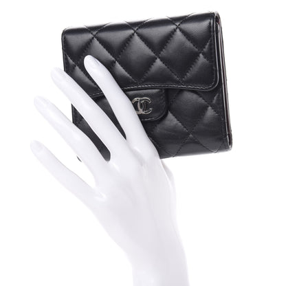 Chanel Lambskin Quilted Compact Flap Wallet Black 2 of 12