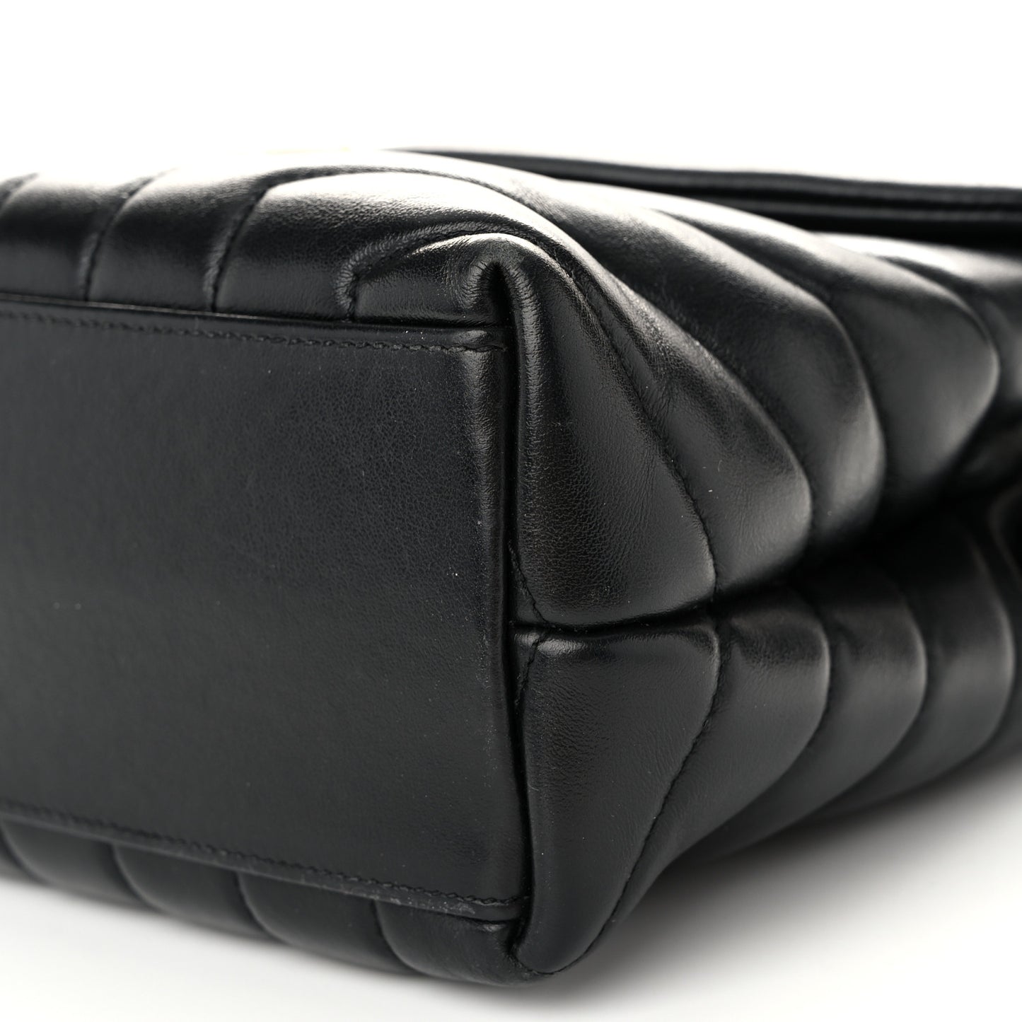 Calfskin Y Quilted Monogram Small Loulou Chain Satchel Black