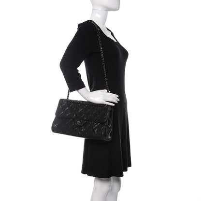 Chanel Crumpled Grained Calfskin Jumbo CC Crave Flap Black 2 of 11