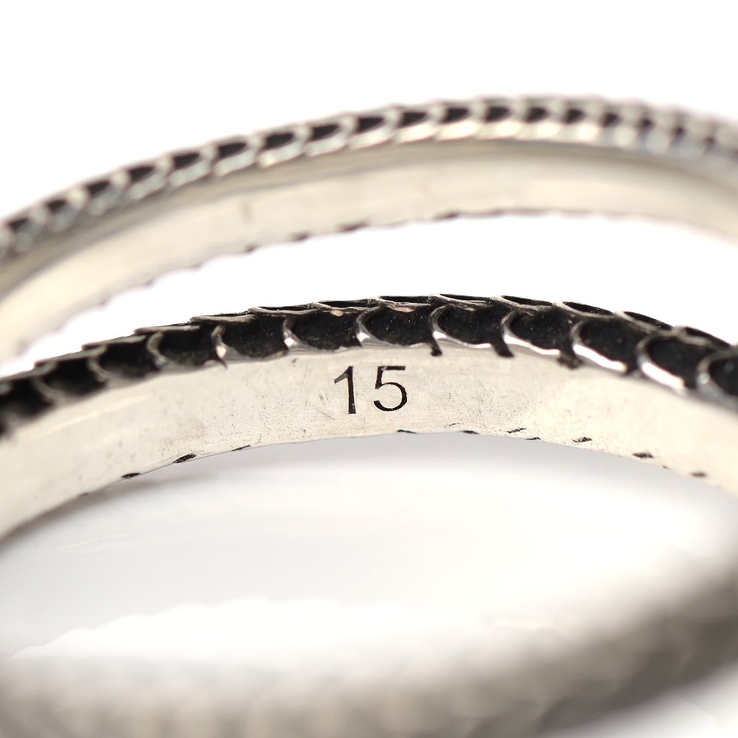 Gucci Sterling Silver Gucci Garden Double Snake Ring 53 6.5 8 of 10