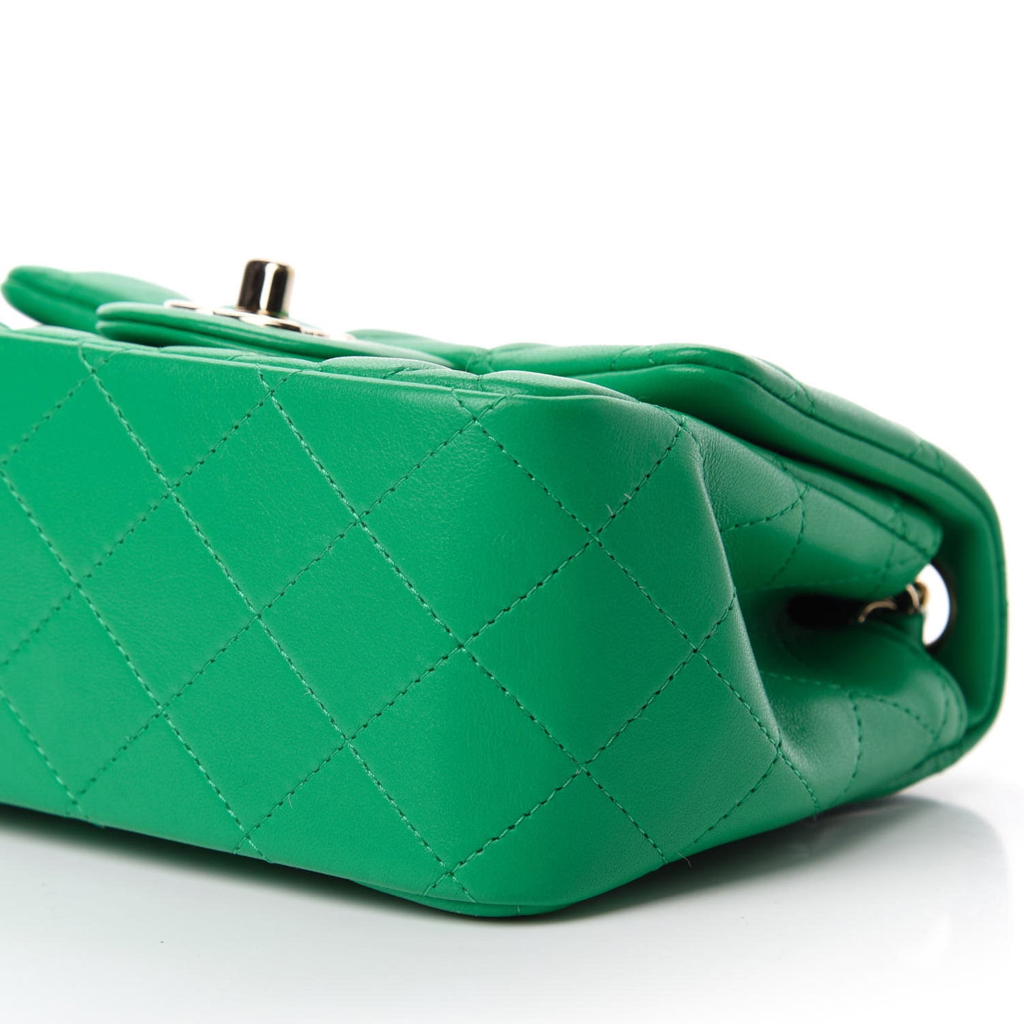 Lambskin Quilted Mini Square Flap Green