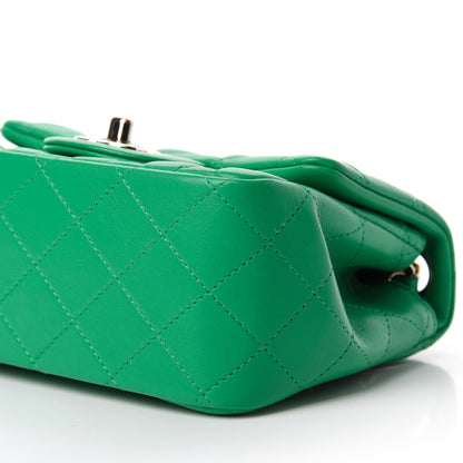 Chanel Lambskin Quilted Mini Square Flap Green 7 of 11