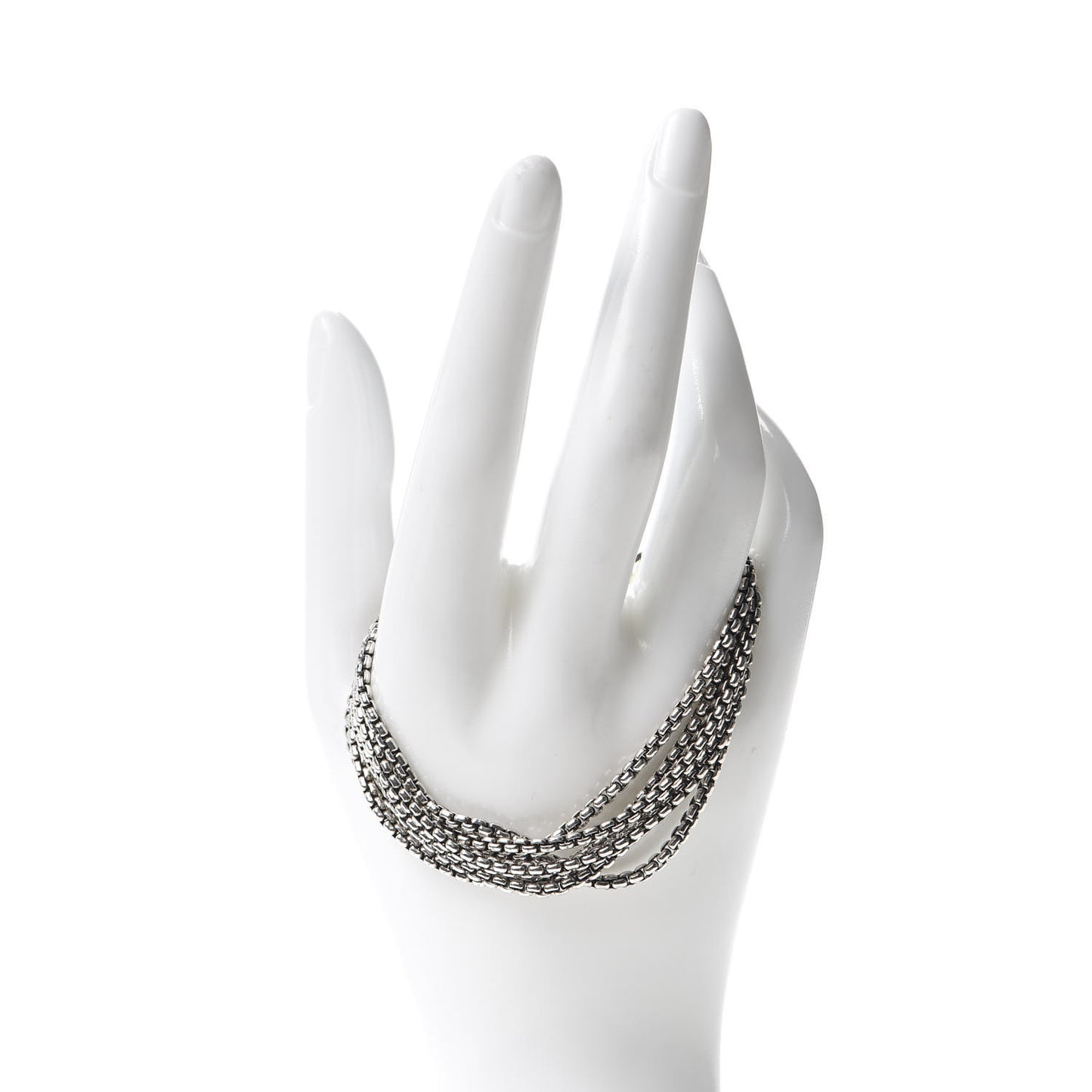 Sterling Silver 14K Yellow Gold Six-Row Box Chain Bracelet