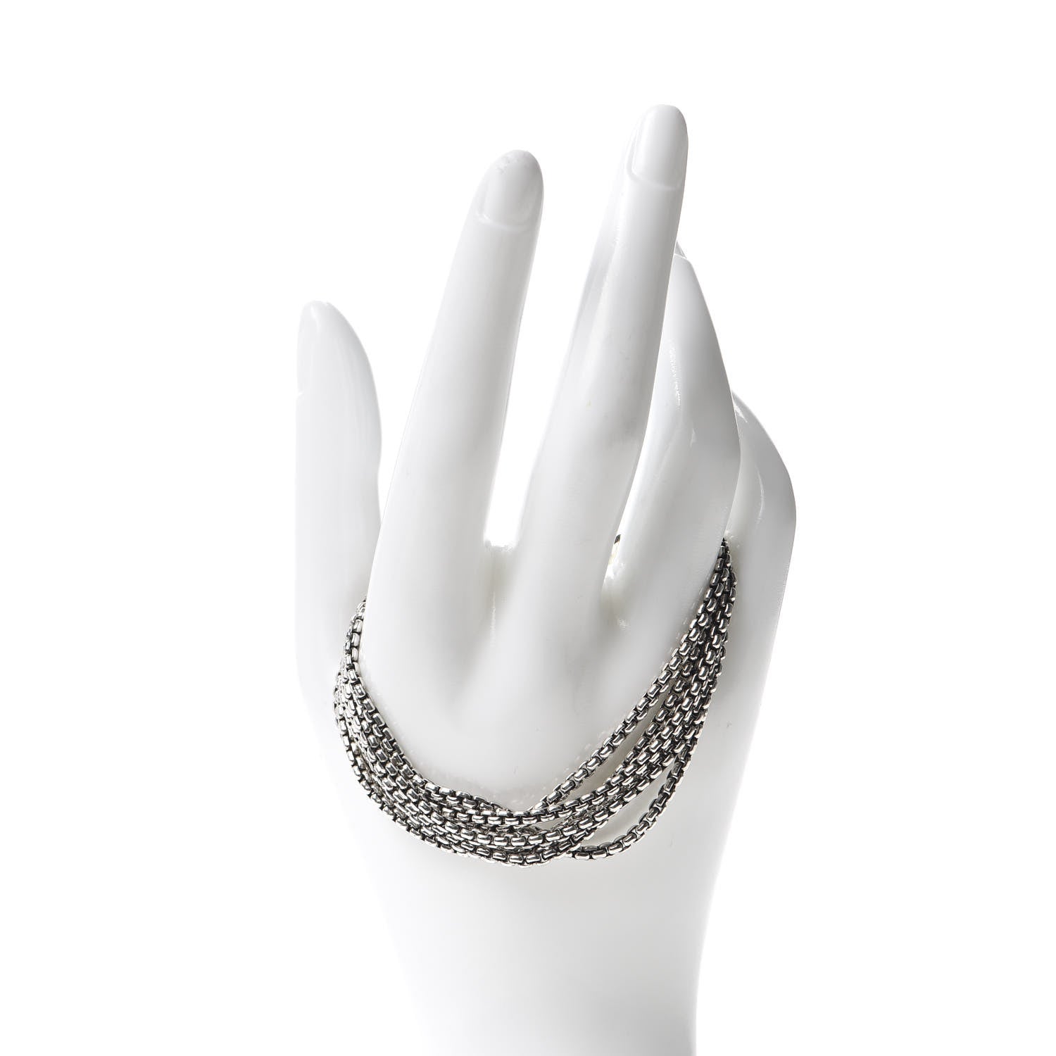 David Yurman Sterling Silver 14K Yellow Gold Six-Row Box Chain Bracelet 2 of 5