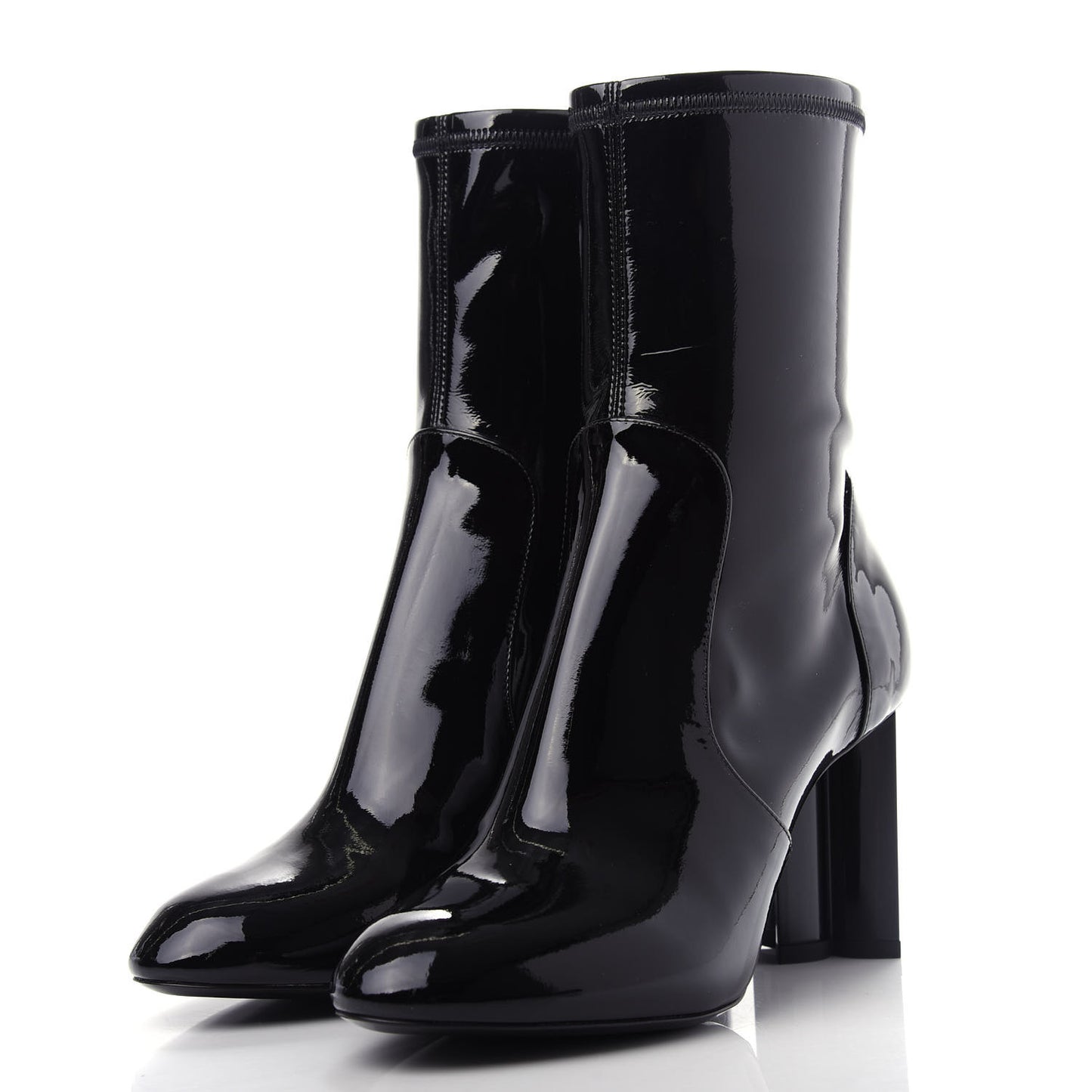 Patent Silhouette Ankle Boots 35.5 Black