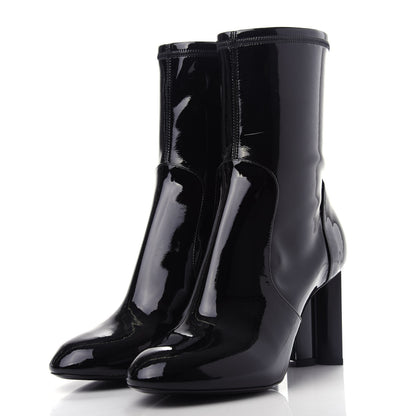 Louis Vuitton Patent Silhouette Ankle Boots 35.5 Black 3 of 10