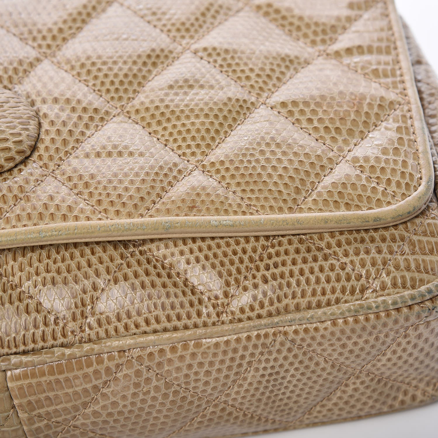 Chanel Lizard Small Square Flap Beige 23 of 25