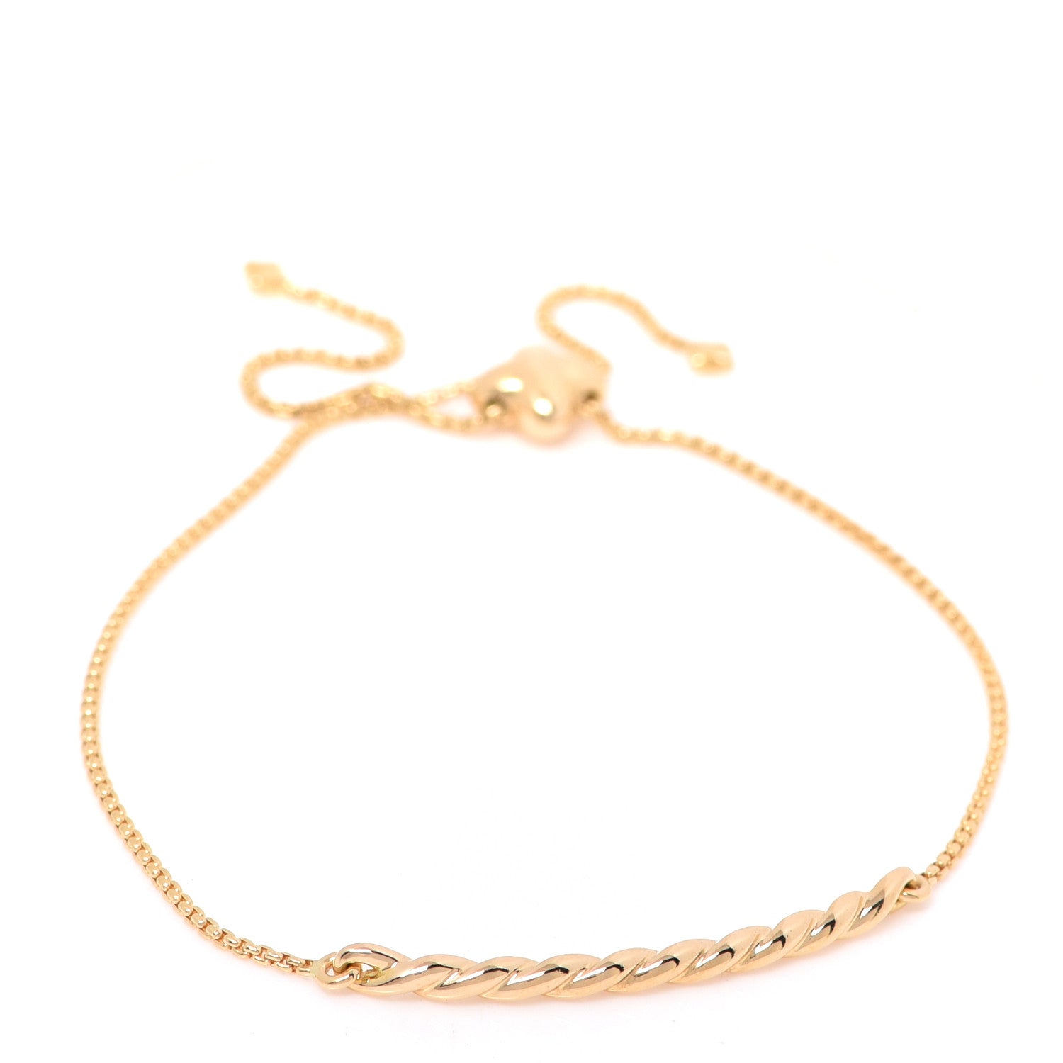 David Yurman 18K Yellow Gold Paveflex Station Bracelet 1 of 4
