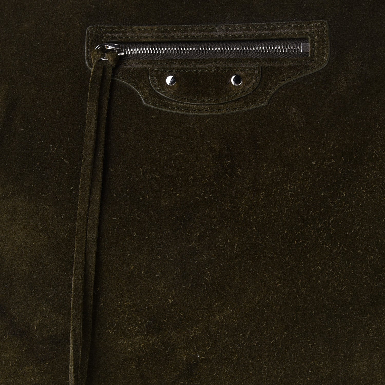 Balenciaga Baby Daim Suede Papier A4 Zip Around Tote Vert Militaire 8 of 11