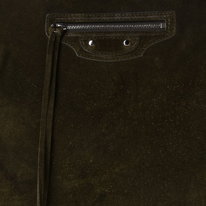 Balenciaga Baby Daim Suede Papier A4 Zip Around Tote Vert Militaire 8 of 11