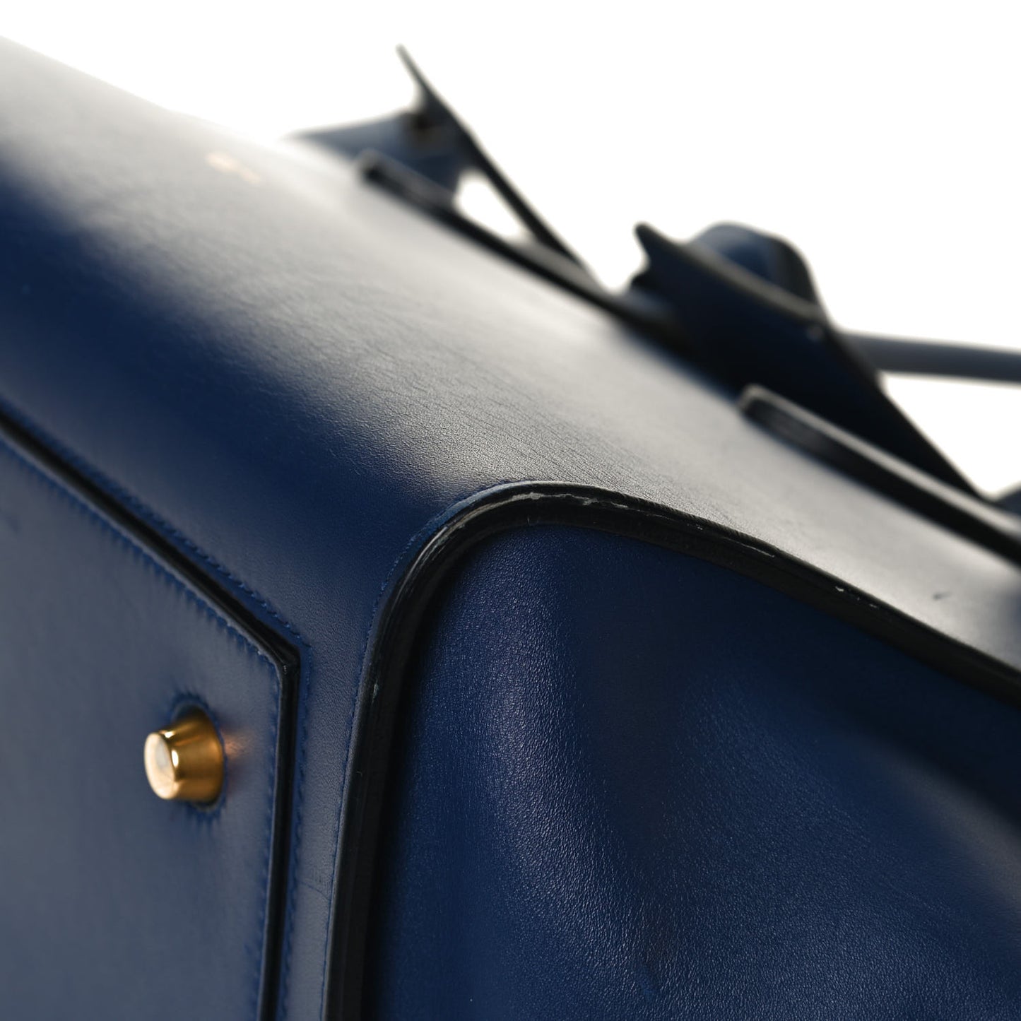 Smooth Calfskin Small Tie Knot Tote Dark Indigo
