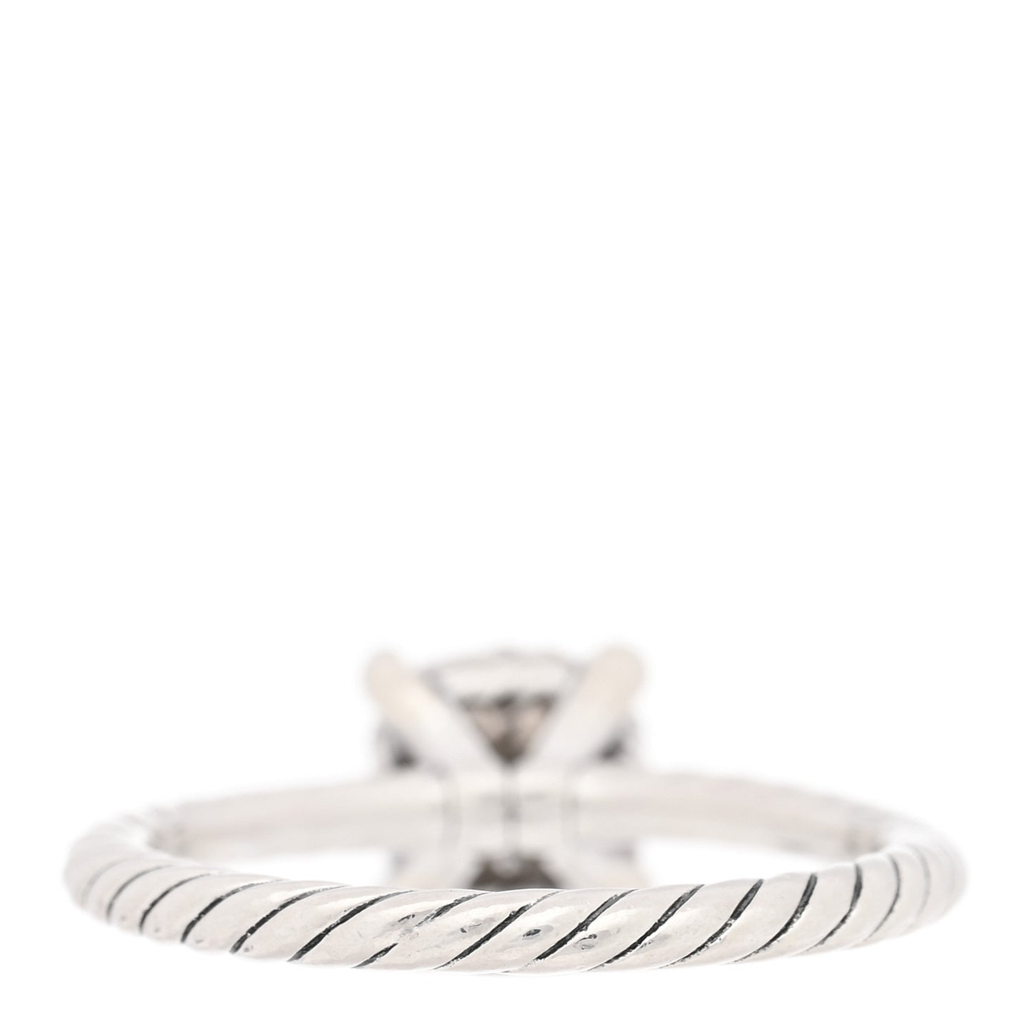 Sterling Silver Diamond 7mm Petite Chatelaine Pave Ring 51 5.75