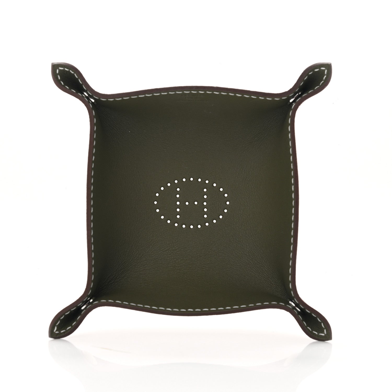 Hermes Taurillon Clemence Swift Mini Mises et Relances Change Tray Vert Veronese Fauve 1 of 6