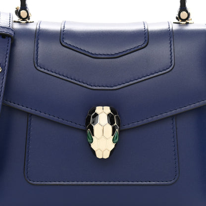 Bulgari Calfskin Serpenti Forever Top Handle Blue 9 of 11