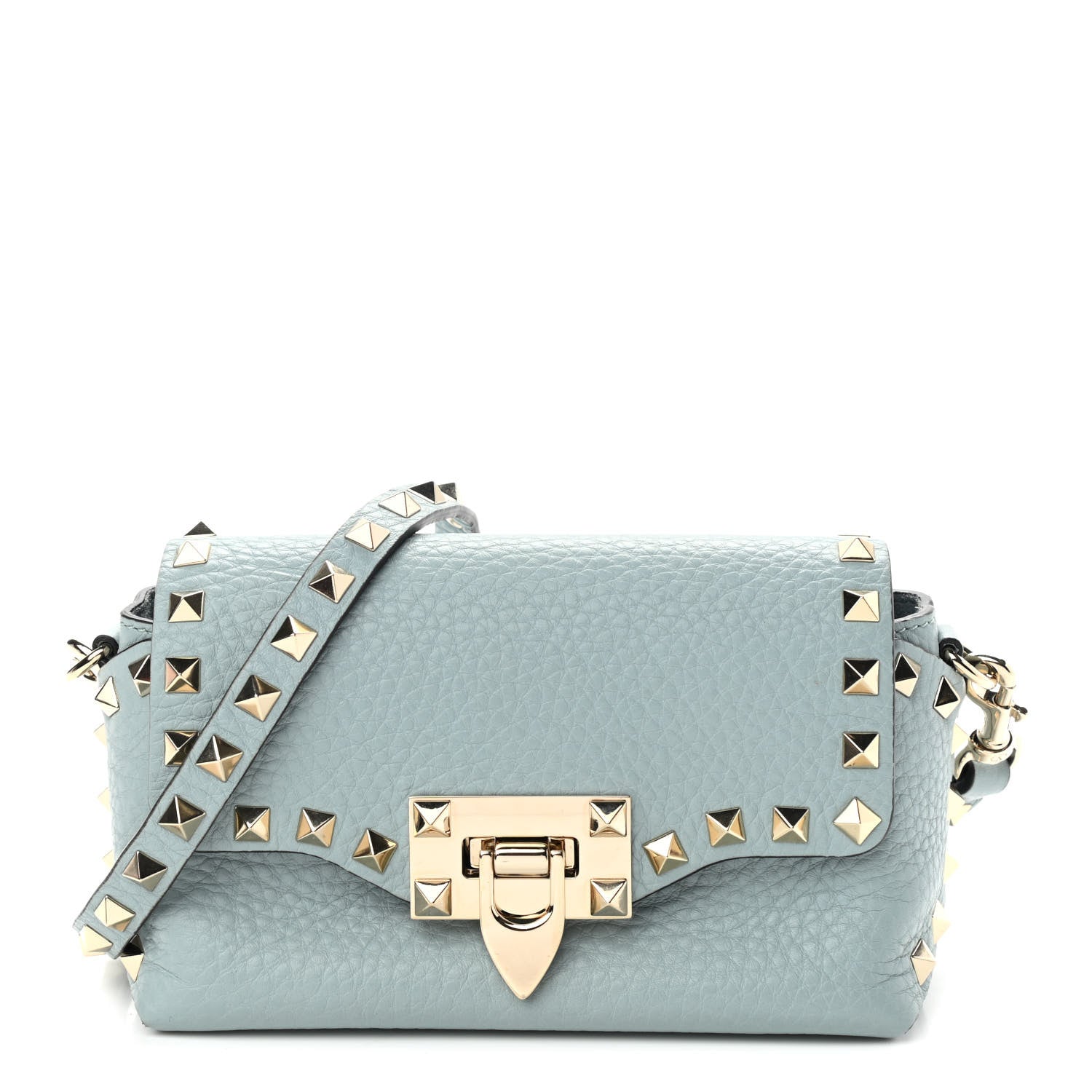 Valentino Garavani Pebbled Calfskin Mini Rockstud Crossbody Bag Nube 1 of 9