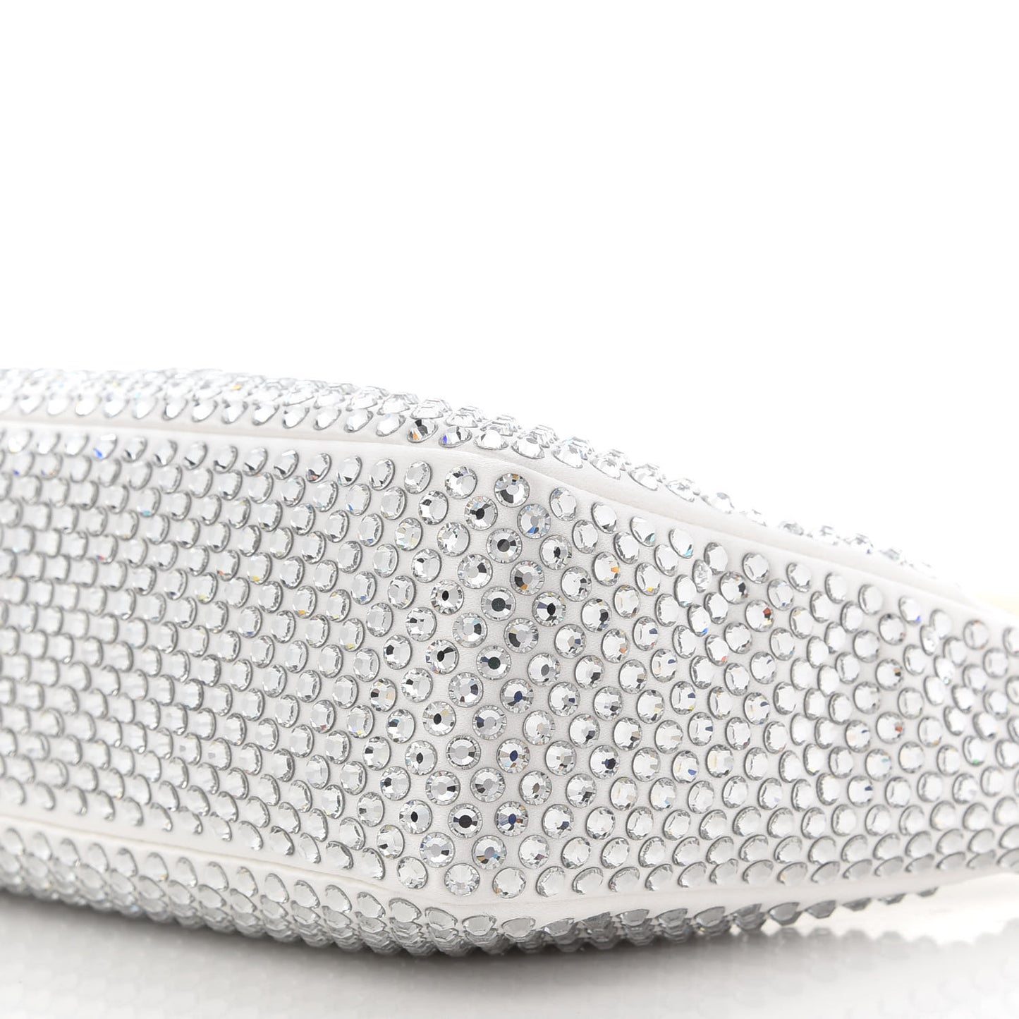 Satin Crystal Mini Re-Edition 2000 Bag White