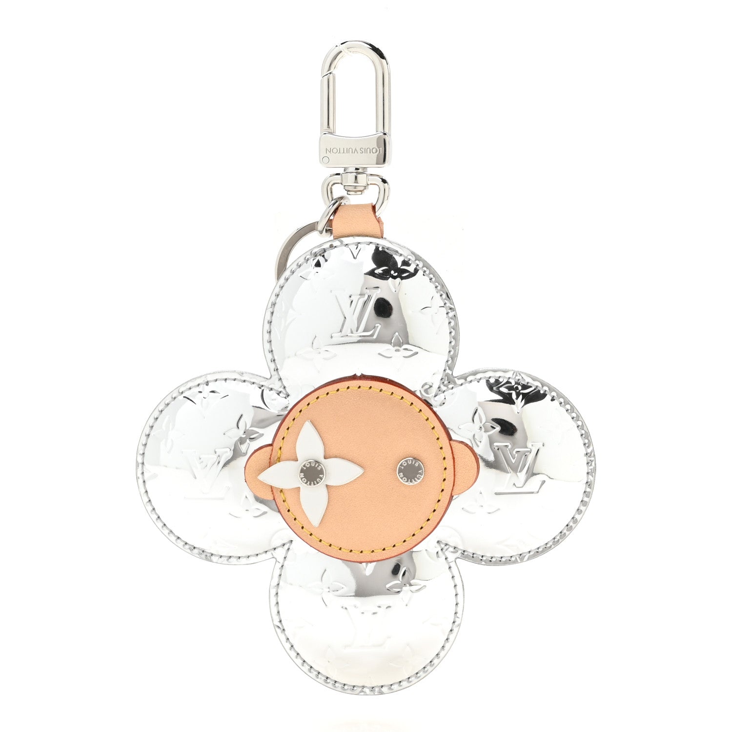 Louis Vuitton Monogram Mirror Vivienne Head Bag Charm Key Holder Silver 1 of 5