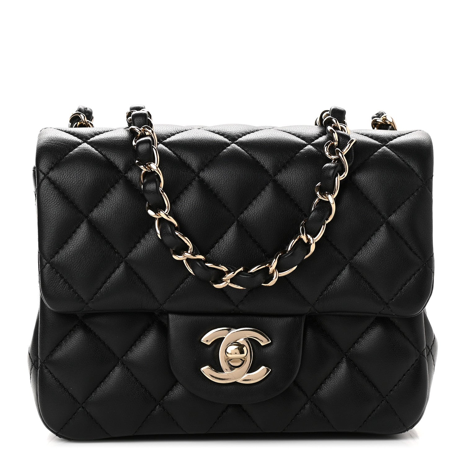 Chanel Lambskin Quilted Mini Square Flap Black 1 of 10