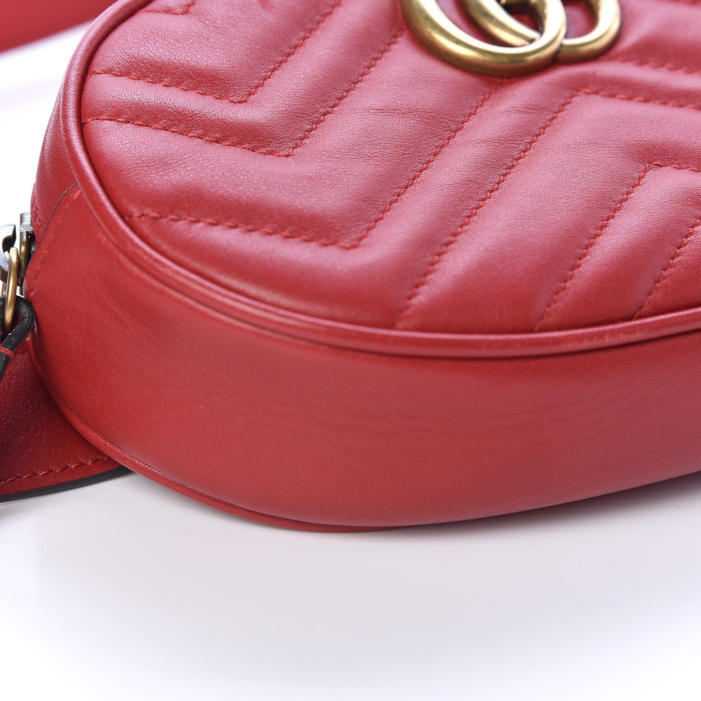 Calfskin Matelasse GG Marmont Belt Bag 95 38 Hibiscus Red