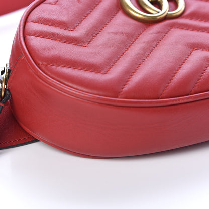 Gucci Calfskin Matelasse GG Marmont Belt Bag 95 38 Hibiscus Red 9 of 11