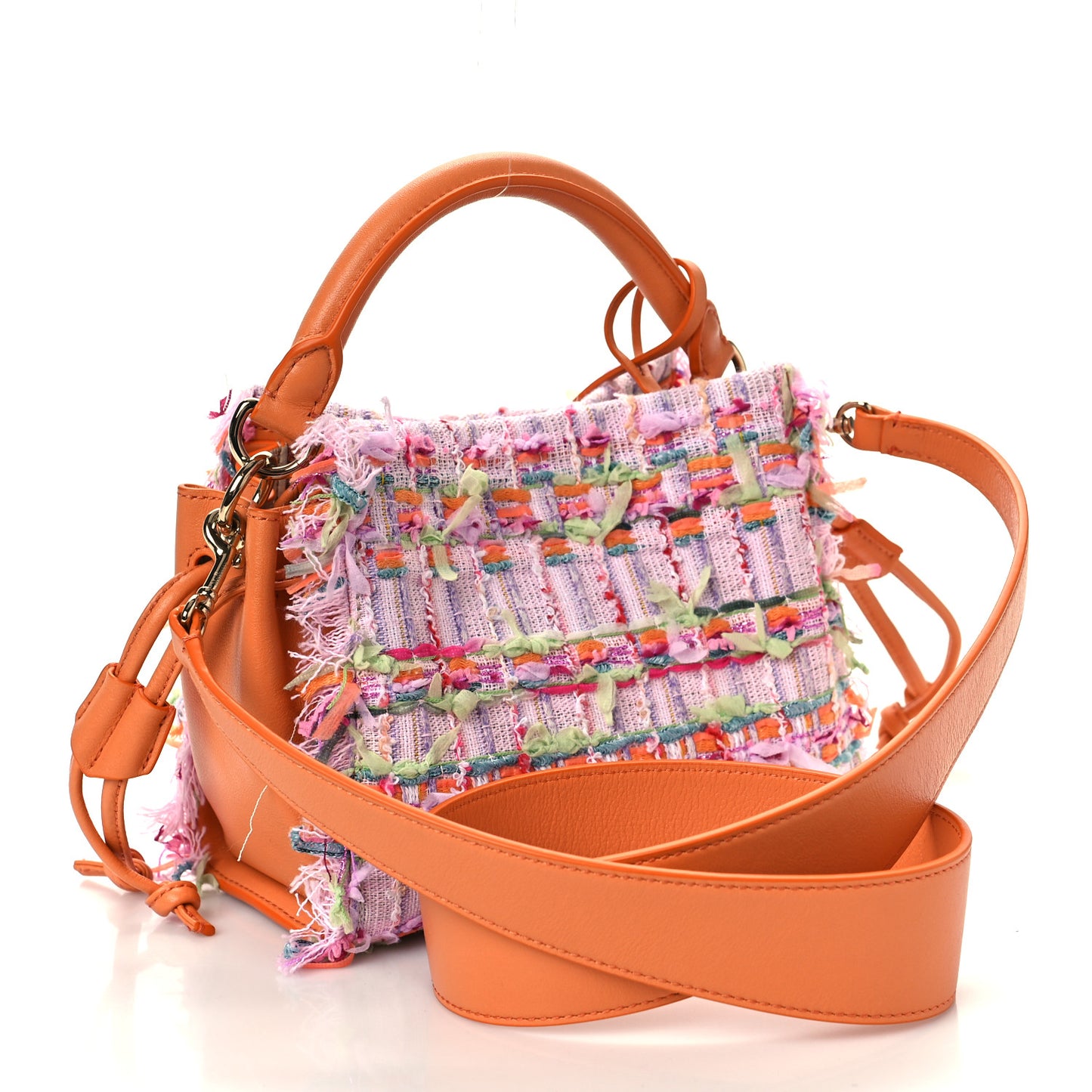 Tweed Mini Iris Tote Apricot
