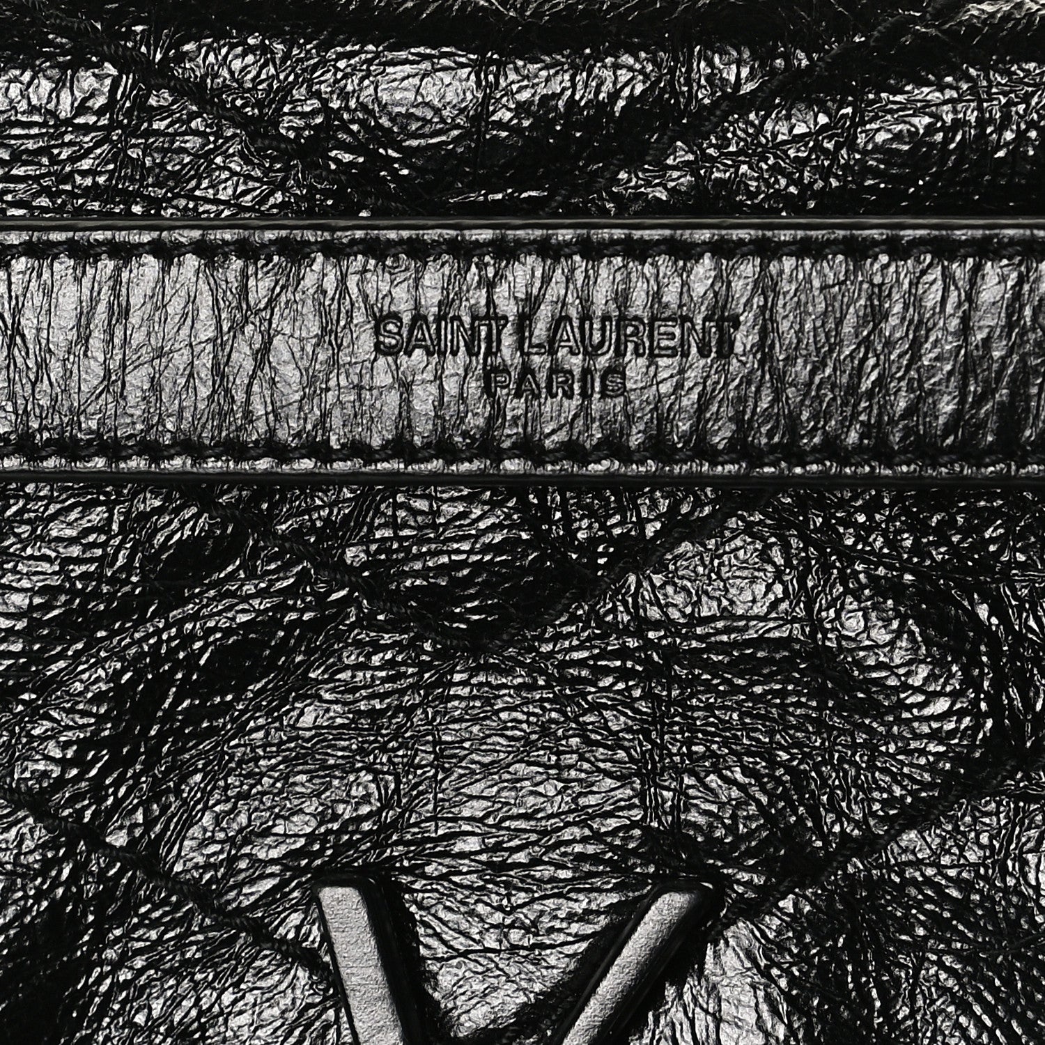 Saint Laurent Crinkled Calfskin Matelasse Monogram Medium Niki Chain Satchel Black 13 of 14